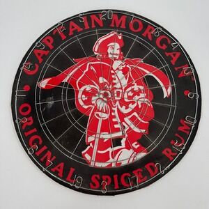 Captain Morgan Spiced Rum Dartboard Unisex 18" Black Red Double Sided Bar Decor